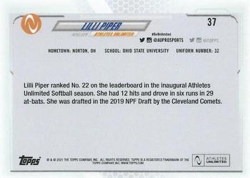 2021 Topps On-Demand Set #8 - Athletes Unlimited Softball #37 Lilli Piper Back